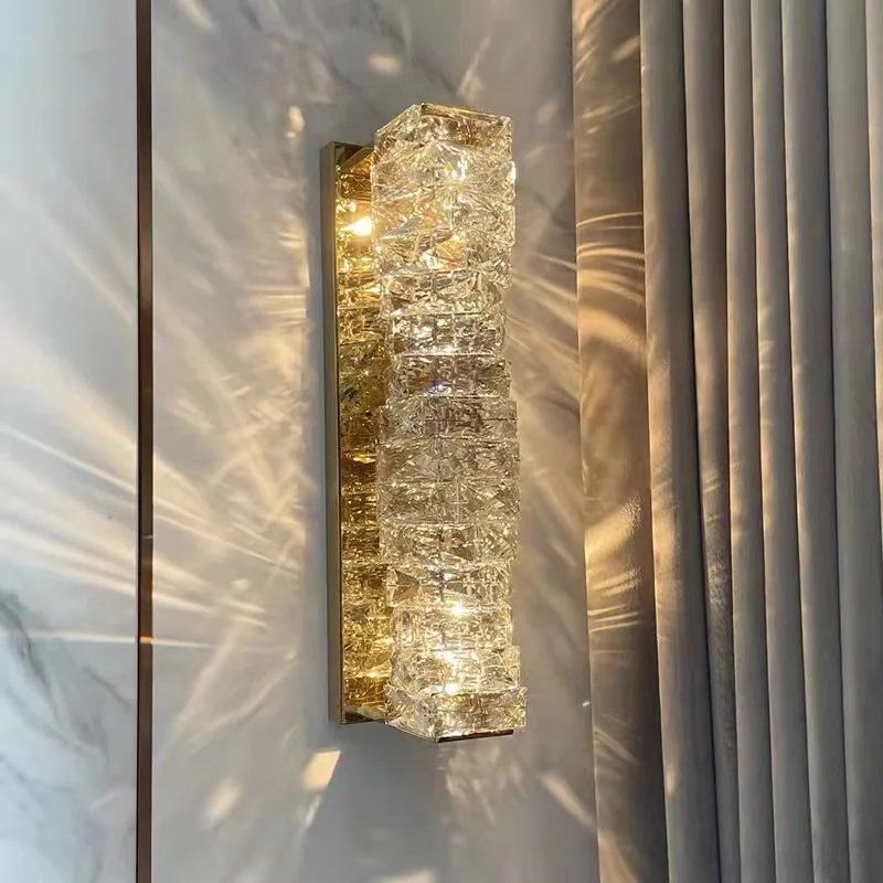 

Modern Luxury Wall Lamp Crystal Led Wall Light Bright Wall Sconce For Living Room Background Aisle Bedside Hotel Deco Lighting