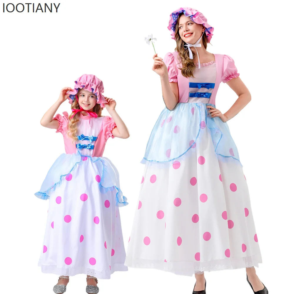 

Halloween Toy Story Shepherdess Anime Princess Sweet Fresh Cute Pink Dress Party Stage Bob Hair Role Playing Performance Costume
