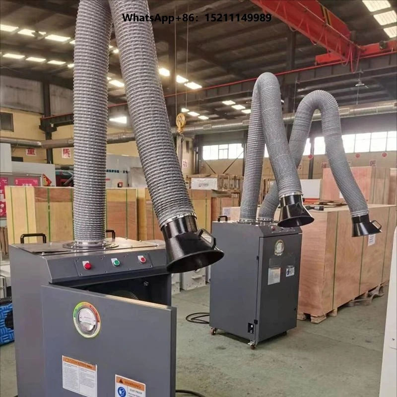 Industrial Movable Welding Fume Extractor with Soft Suction Arms and Self Cleaning System
