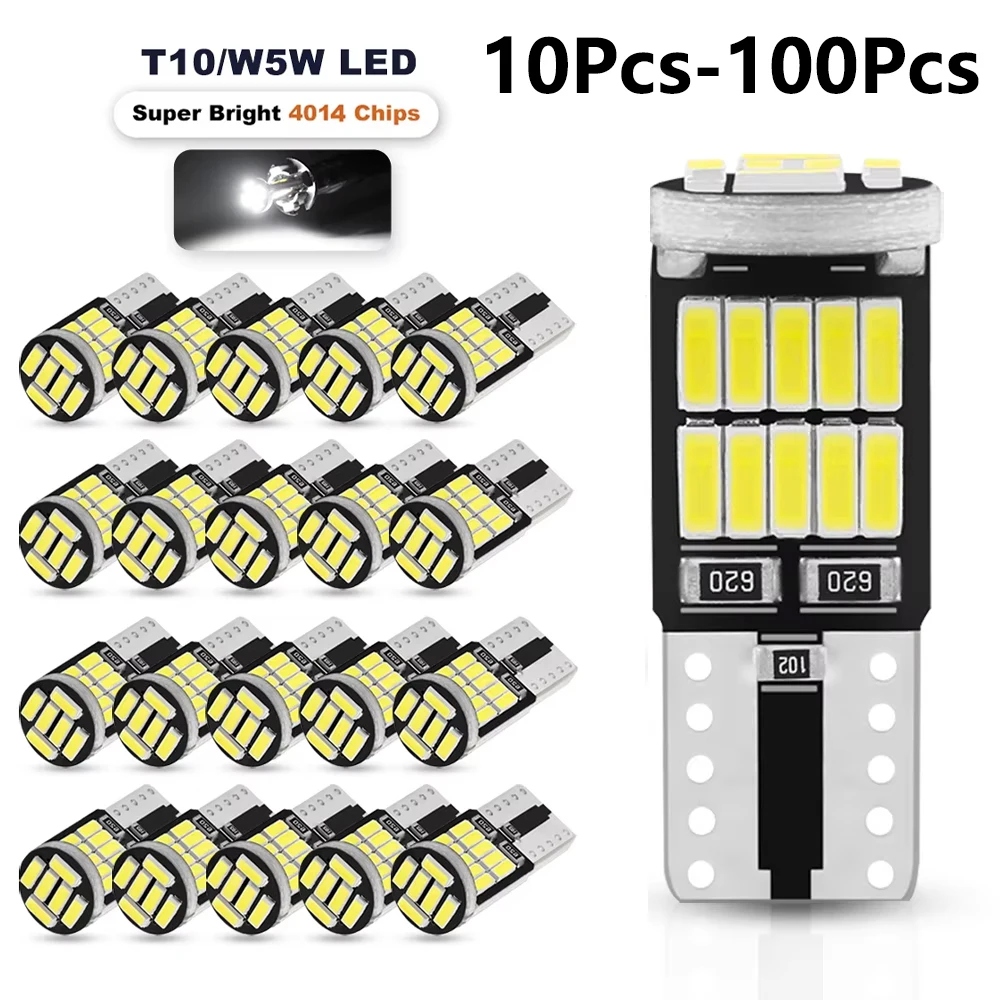 T10 W5W 194 501 Led Can Bus Fault-Free Car Interior Lights T10 26 Smd 4014 Chip Pure White Reading Lights and Turn Signals