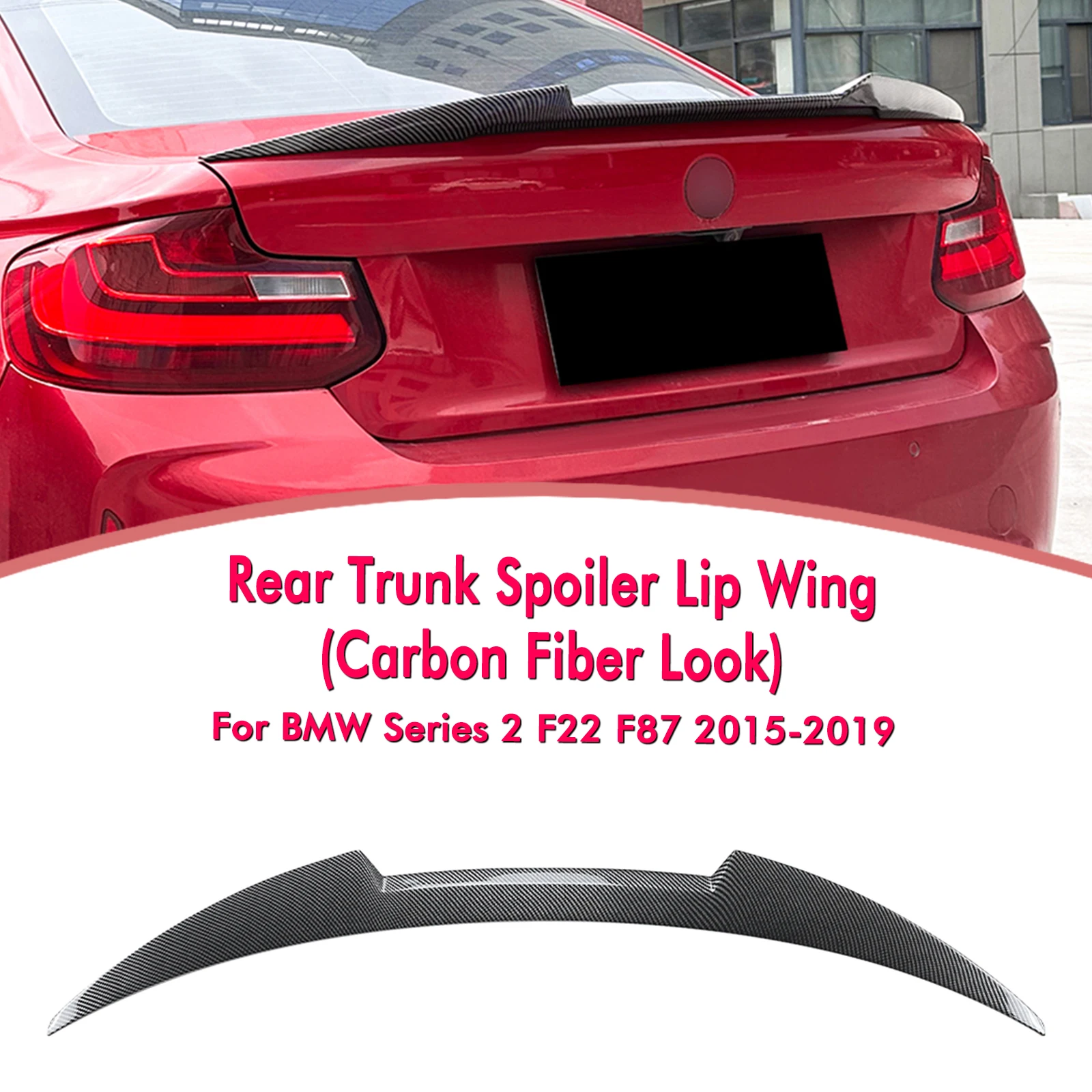 

M4 Style Rear Trunk Lid Spoiler Wing For BMW 2 Series F22 F87 M2 2015-2019 220i 228i 230i M235i Coupe 2-Door Tail Splitter Lip