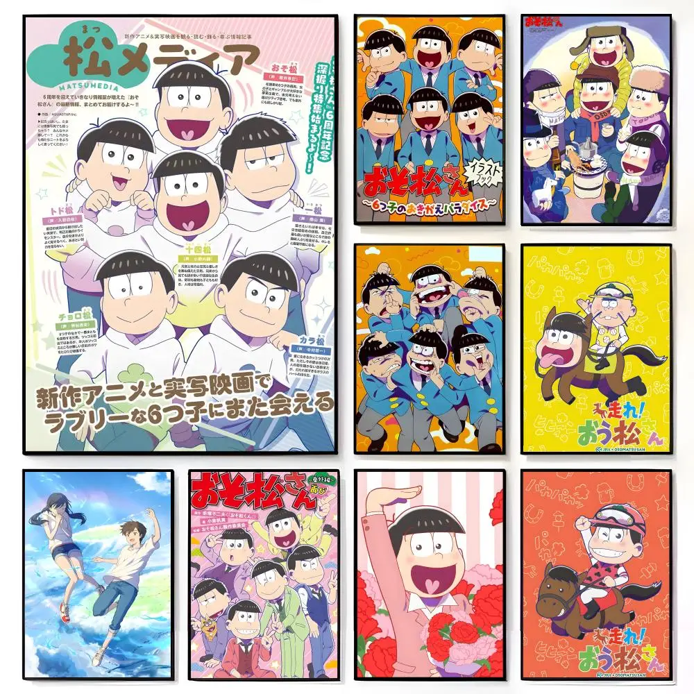 Póster clásico y divertido de cómics japoneses de comedia O-Osomatsu-kun, mural de película americana, decoración de pared para habitación de niños, impresión