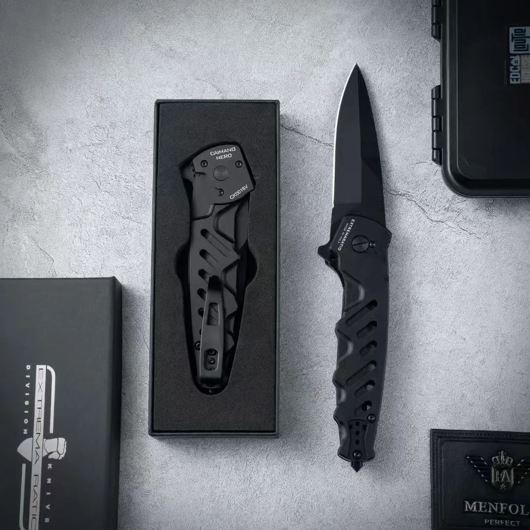 

NERO- Tactical style folding knife, outdoor camping and mountaineering cut-line knife, emergency rescue tool, hunting knife