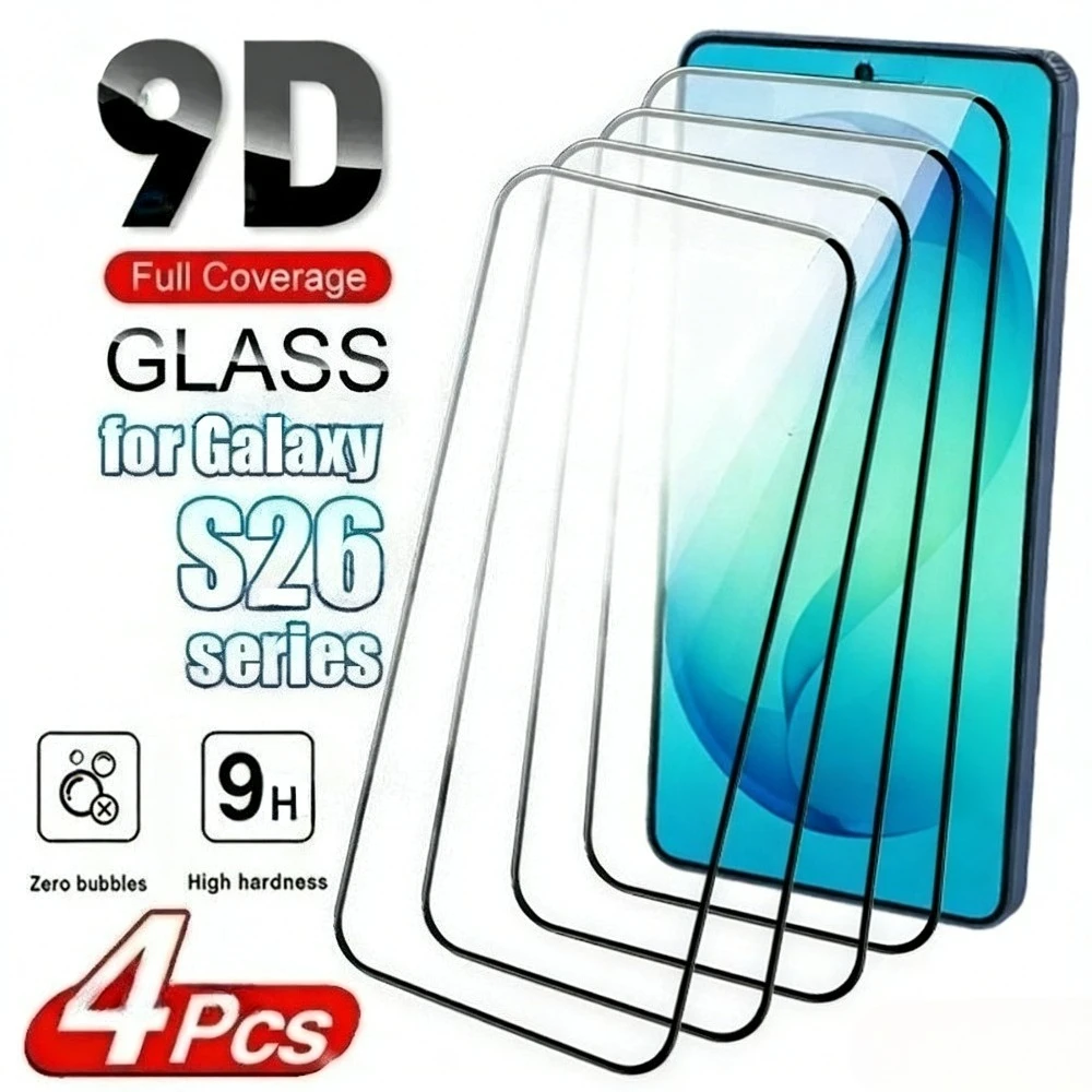 

4Pcs Full Cover HD Screen Protector for Samsung Galaxy S26 S25 S24 Ultra S23 S22 S21 Plus S25 S24 FE Anti-Scratch Tempered Glass