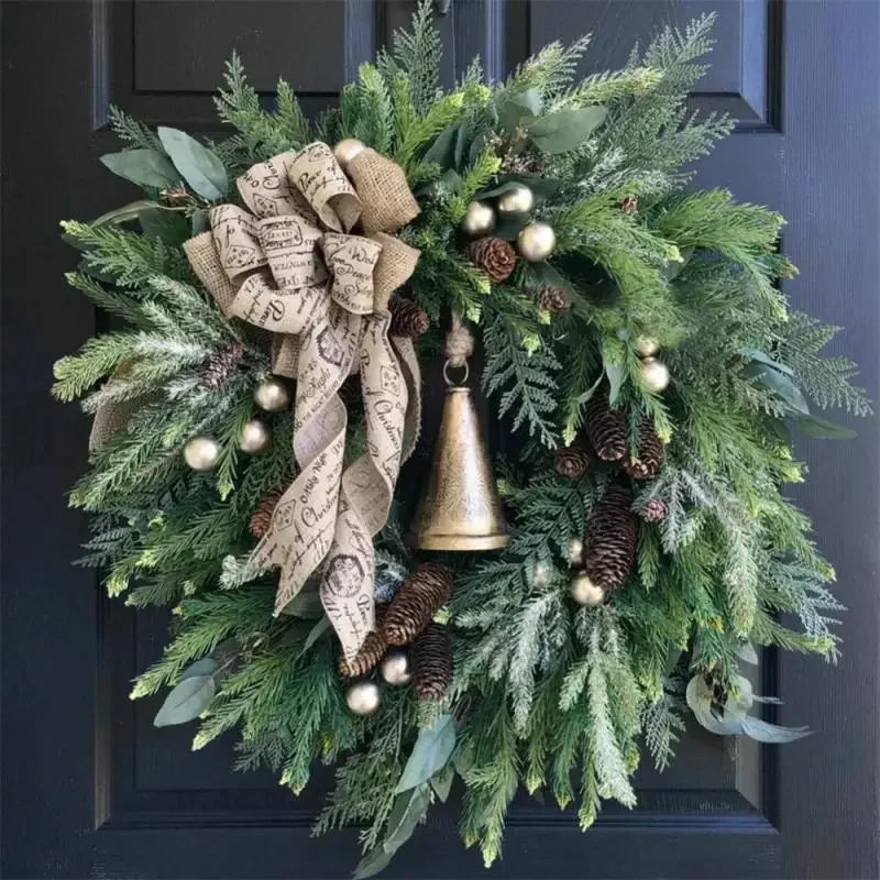 Christmas Wreath Christmas Garland For Door Window HomeDecor Hanging Thanksgiving Leaf Pumpkin Pendant Harvest Courtyard Garland