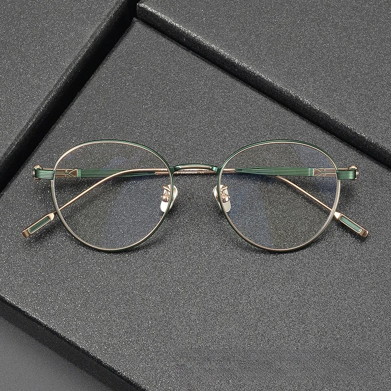 

2026 Pure Titanium Glasses Frame Men Brand Design Vintage Round Eyeglasses Women Japanese UIltralight Eyewear Spectacles