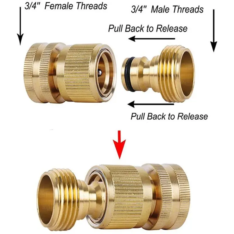 A02M-5 Sets Quick Connect Hose Fittings 3/4