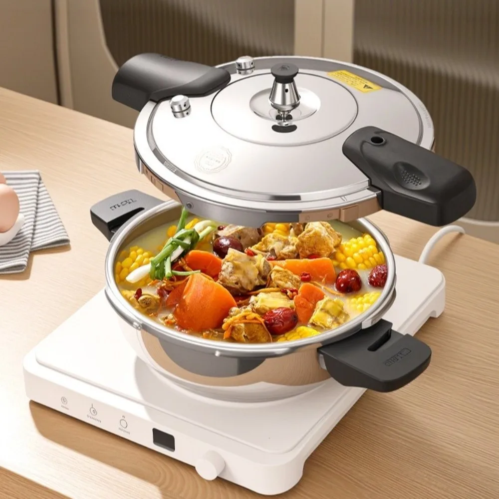 

1.8L High Pressure Cooker Explosion-Proof Uncoated Rice Cooker Stainless Steel Mini Pressure Cooker Kitchen Cooking Tool