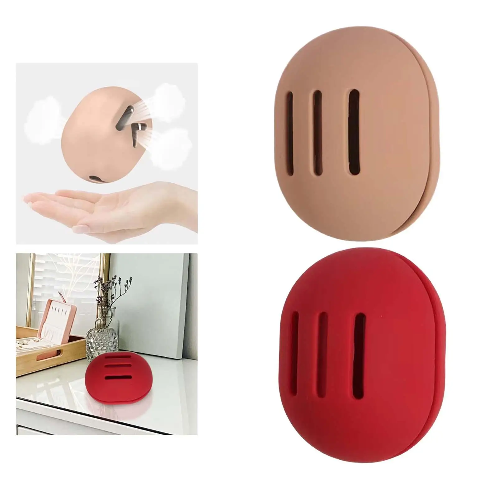 Boîte de rangement en silicone pour éponge de beauté, support de séchage pour houppette de maquillage en forme d'œuf