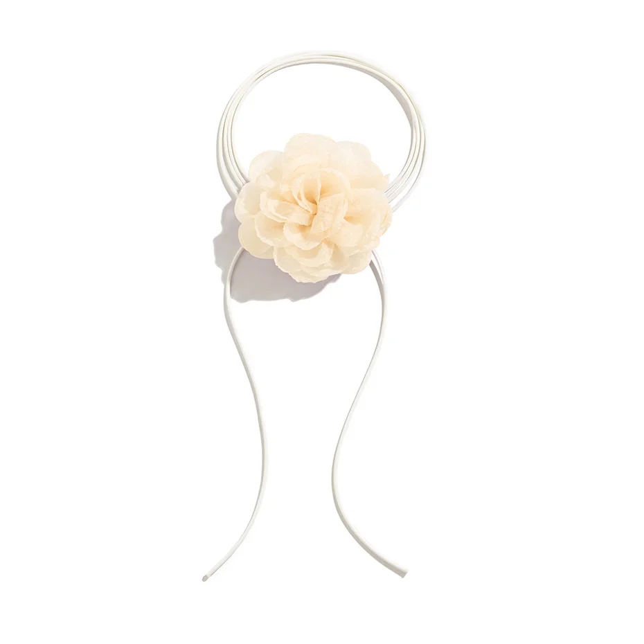 Übertriebene elegante große Rose Blume Schlüsselbein Kette Halskette für Frauen kpop sexy romantische verstellbare Seil Halsreif y2k Accessoires – Detail 17