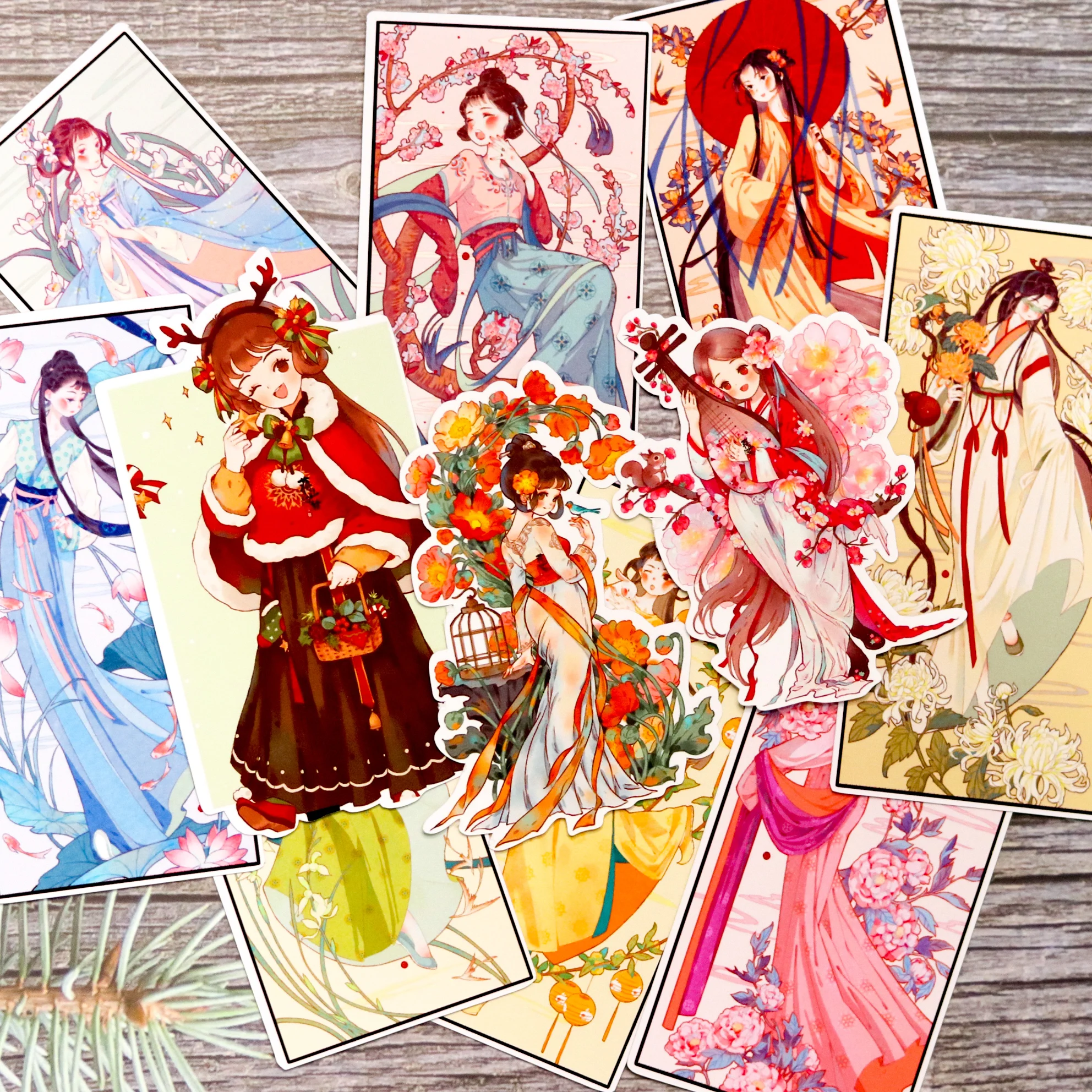 11pcs Hand account  Ancient Chinese Hanfu Sticker Dairy antiquities  stickers aesthetic scrapbooking journaling stationery