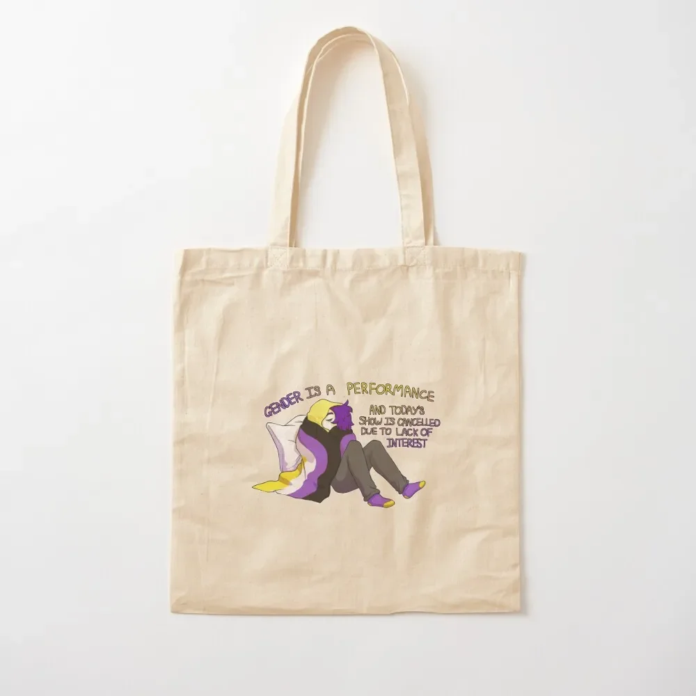 

GENDER IS A CANCELLED PERFORMANCE NONBINARY PRIDE Tote Bag shopping bag tote bag women