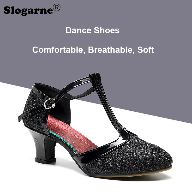 

2024 Latin Dance Shoes Women's Modern Stage Show Footwear Ladies Jazz Tango Waltz Ballroom Dance Shoes Girls Heels Pumps Sandals