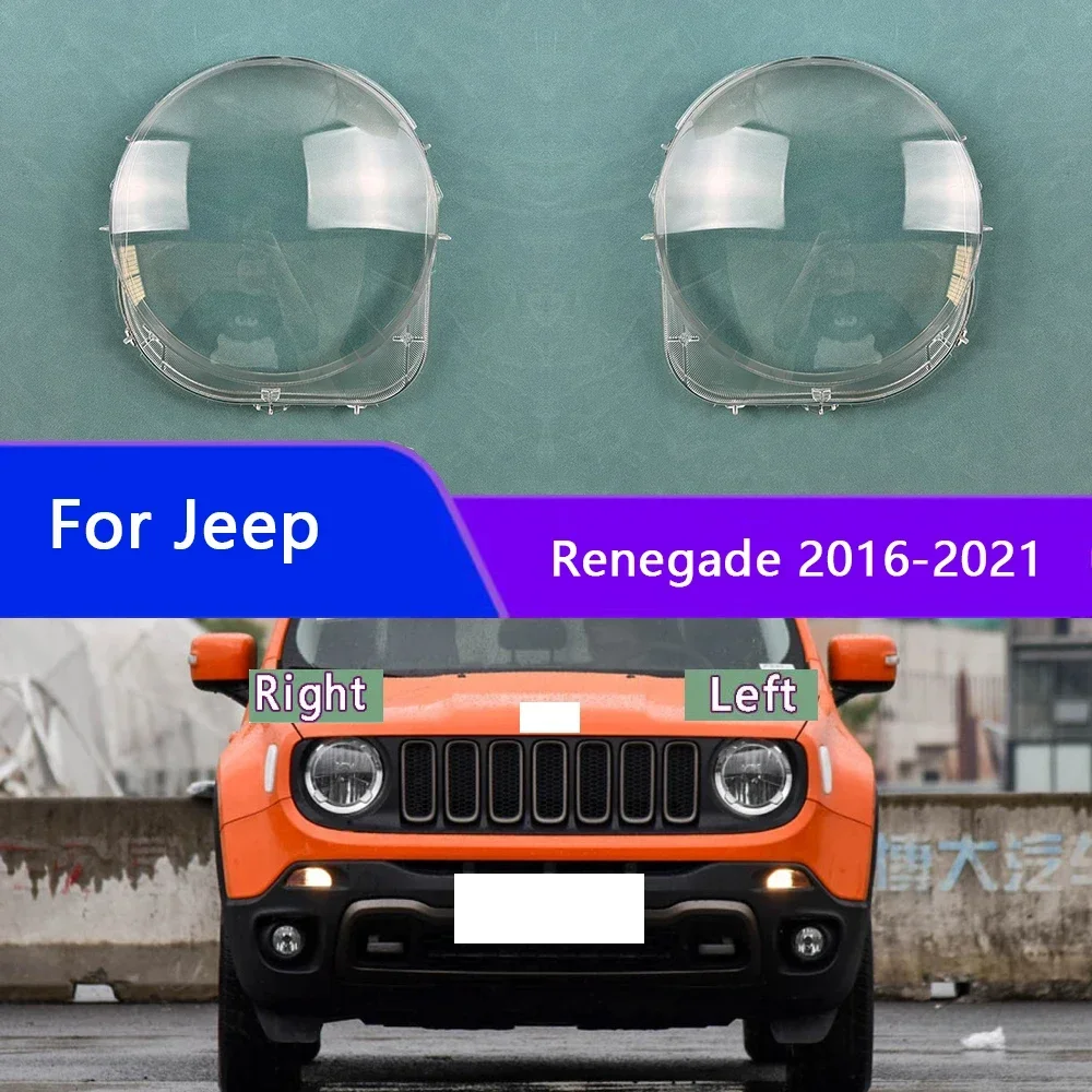 

For Jeep Renegade 2016-2021 Headlamp Cover Shade Headlight Transparent Lens Lamp Shell Masks Plexiglass Replace Original Lampsha