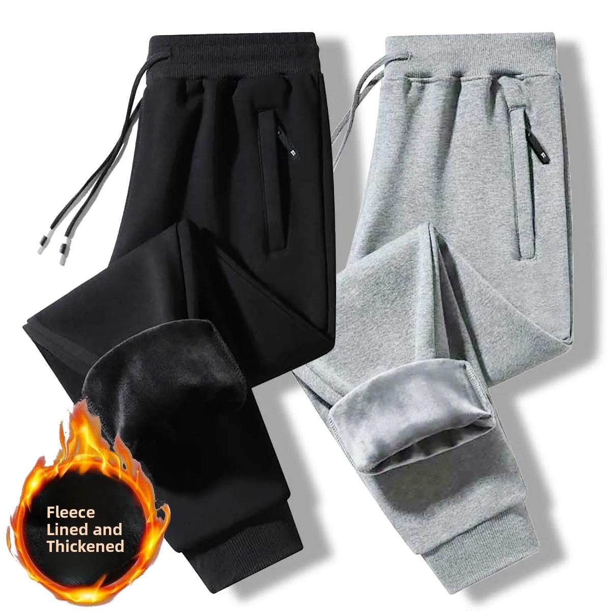 Women's Fleece Lined Loose Fit Thickened Sports Trousers Autumn Winter Warm Outdoor Wear Cargo Pants Casual Straight Leggings