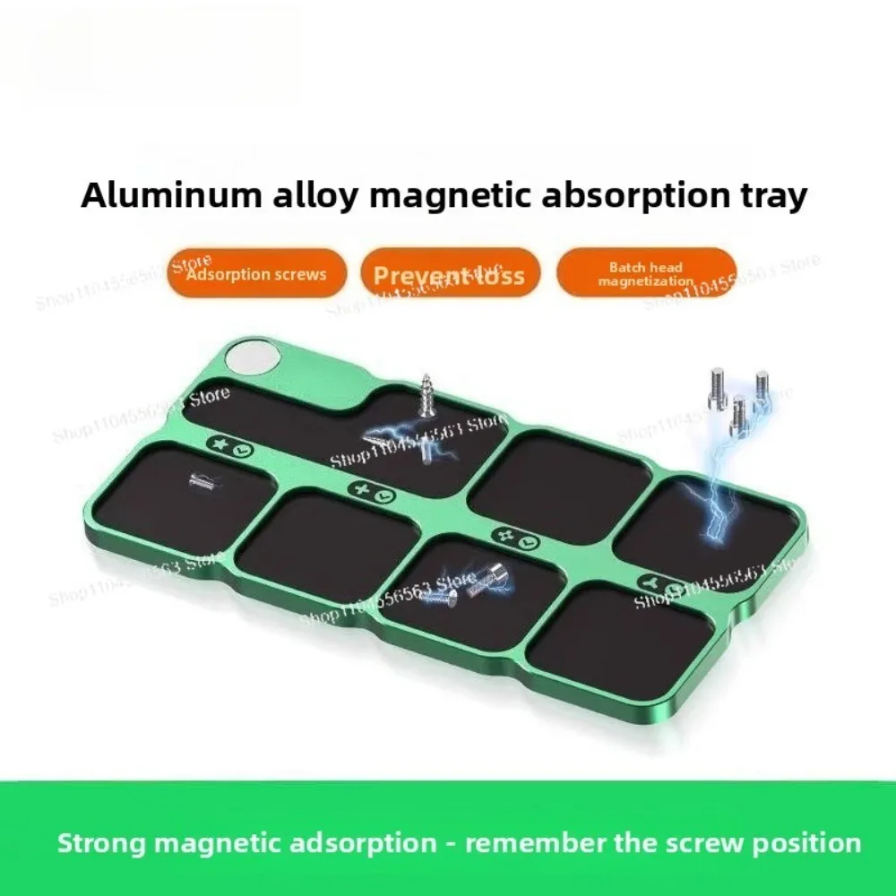 2UUL Aluminum Alloy Magnetic Screw Organizer Tray with Positioning Memory Mat for Phone Computer Repair Tools
