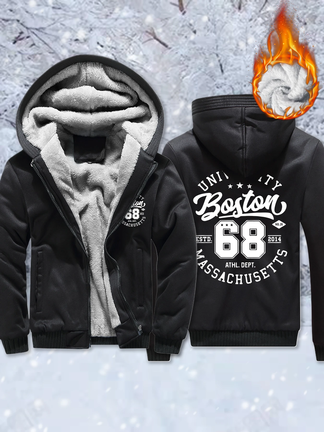 

Мужские утепленные пальто с принтом Университета Бостон Массачусетс, модная спортивная одежда в стиле хип-хоп, зимняя куртка с карманами, одежда больших размеров на молнии