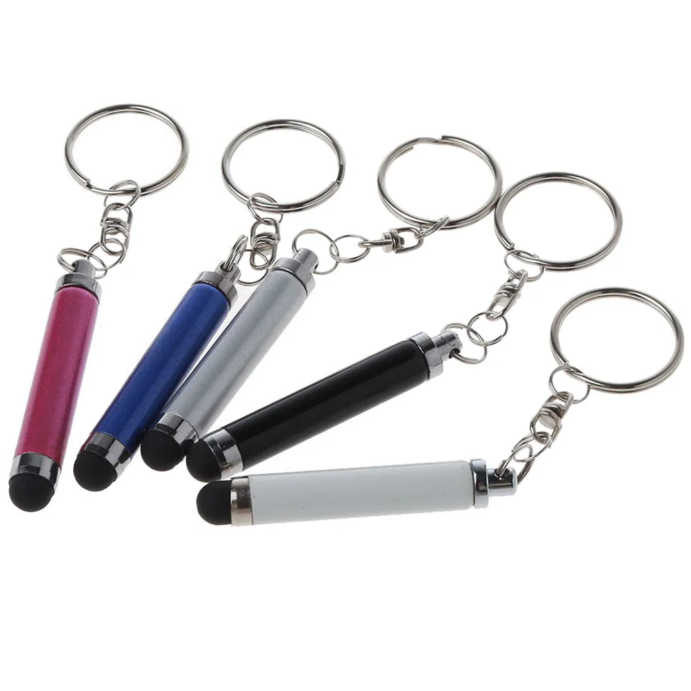 5 Pcs Key Fob Portable Hand Pen Stylus with Keychain Universal Pens Touch Screen Mini