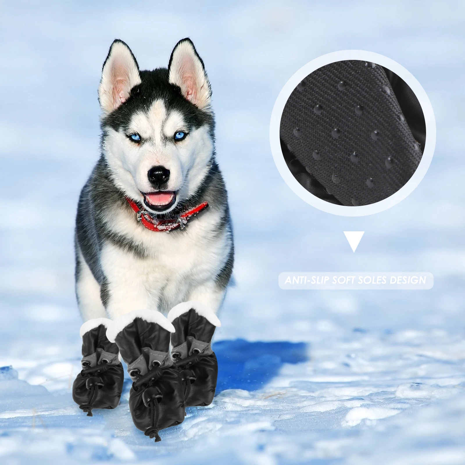 

4 Pcs Anti-slip Pet Shoes Rain Boots Dog for Dogs Paw Protector Booties Keep Warm