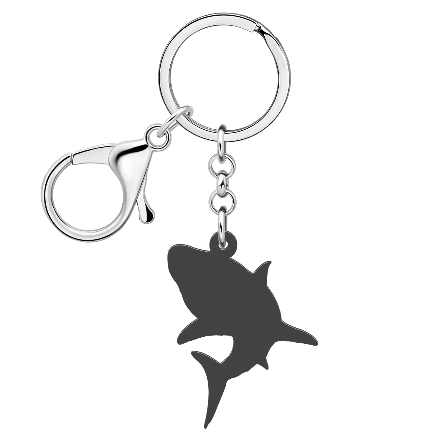 Bonsny Acrylic Ocean Sea Shark Key Chains Keychains Fierce Animals Key Ring Fashion Jewelry For Women Friends Gifts Car Charms