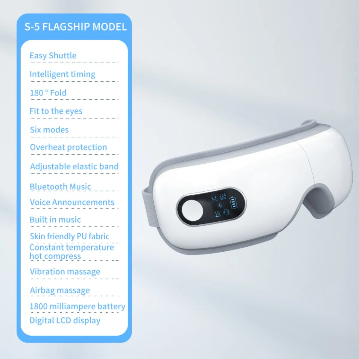 

Eye Massager with Airbag Kneading Constant Temperature HotCompress Multi-Frequency Vibration and BT Music for Women Perfect Gift