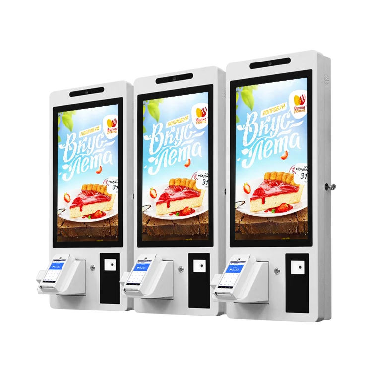 Payment Machine Self Service Wall Mount Kiosk 27 Inch Touch Screen Self Ordering
