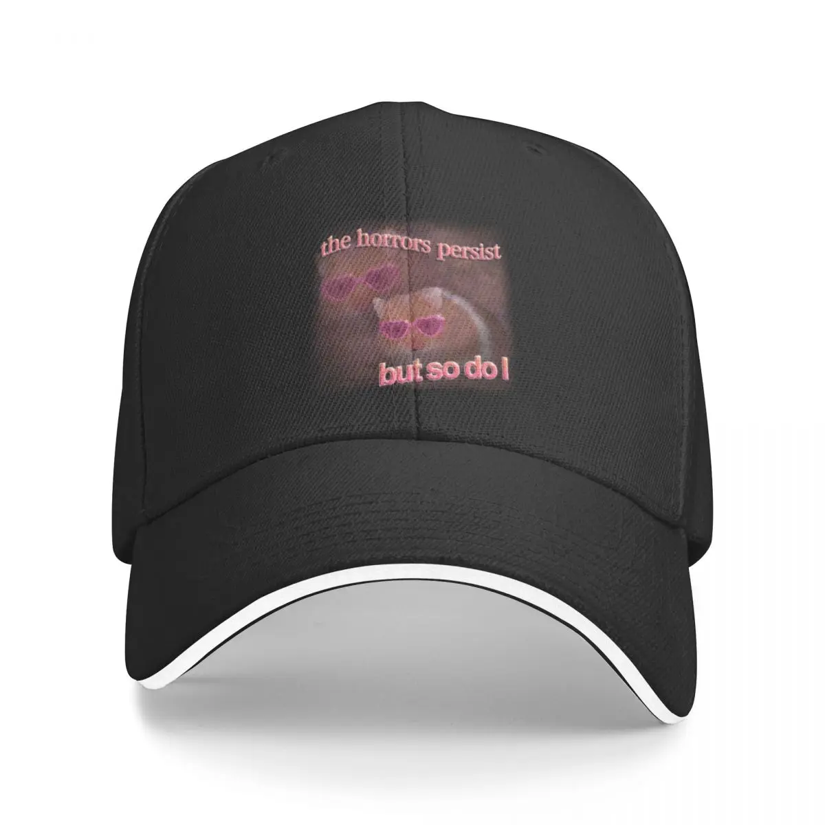 

The horrors persist but so do I hamster word art Baseball Cap tea Hat Gentleman Hat Beach Visor Men Luxury Brand Women's