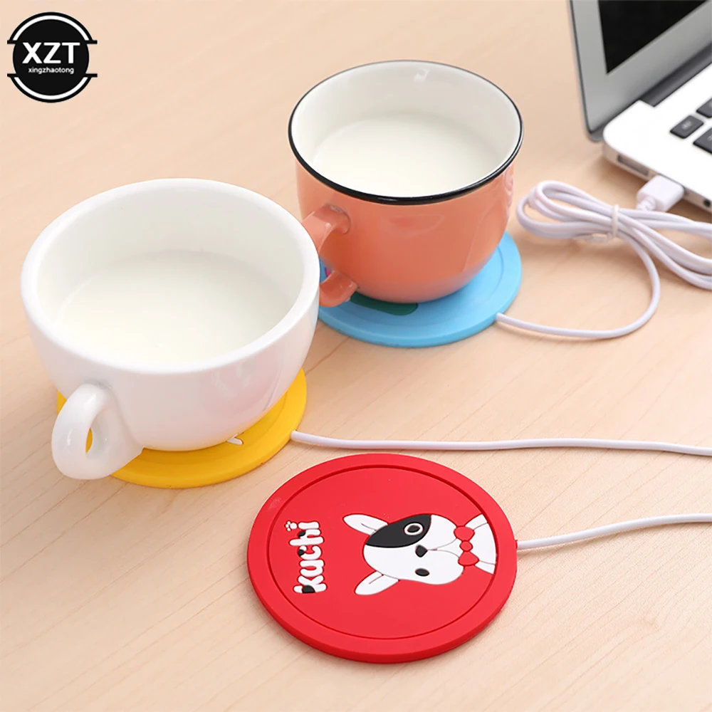 USB Electric Heating Coaster Mug Heater Heater Desktop Cup Warmer For Coffee Milk Tea USB Power Cartoon Thermostatic Mat Kitchen