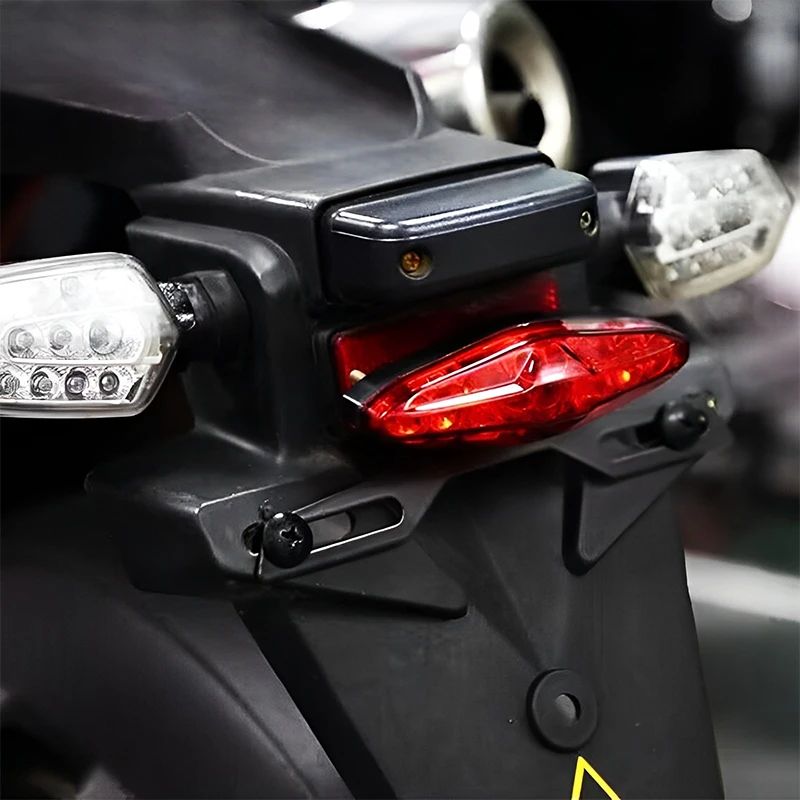 LINGQI Motorcycle Tail Light Rear Taillight Brake Warning Turn Signal LED Lamp Waterproof Universal for Pit Dirt Bike Accessory