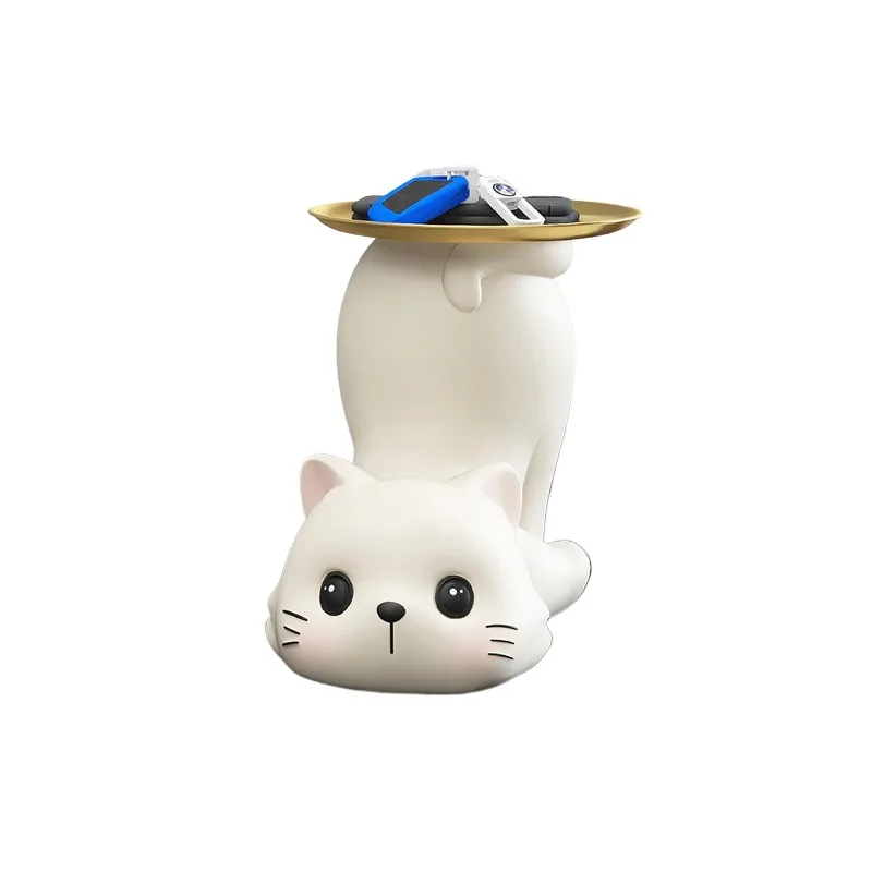 For Cute Cat Entrance Key Storage Ornament Home Decoration Living Room TV Cabinet Housewarming Gift