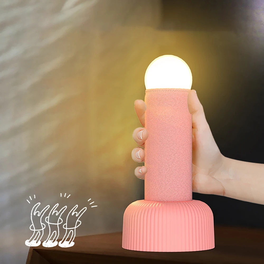 Creative Handheld Night Light Original Design LED Beads Interesting Way of Switching On and Off Has a Base for Placing on Table