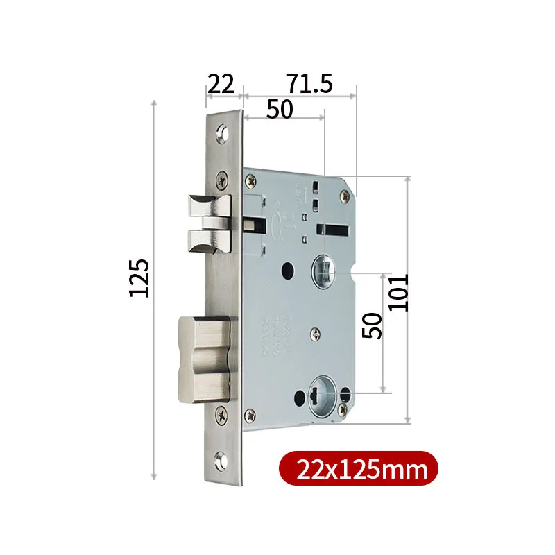 Imagem -05 - Corpo de Bloqueio Metal Fechadura Eletrônica Corpo 5050 Mortise para Tuya Reconhecimento Facial Impressão Digital Fechadura da Porta Inteligente Aço Inoxidável 5050