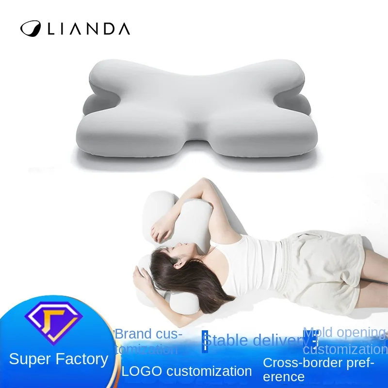 

Cross-Border Hot Cervical Pillow Special-Shaped Pillow Improve Sleeping Neck Pillow Home Side Sleeping Pillow Slow Rebound Memor