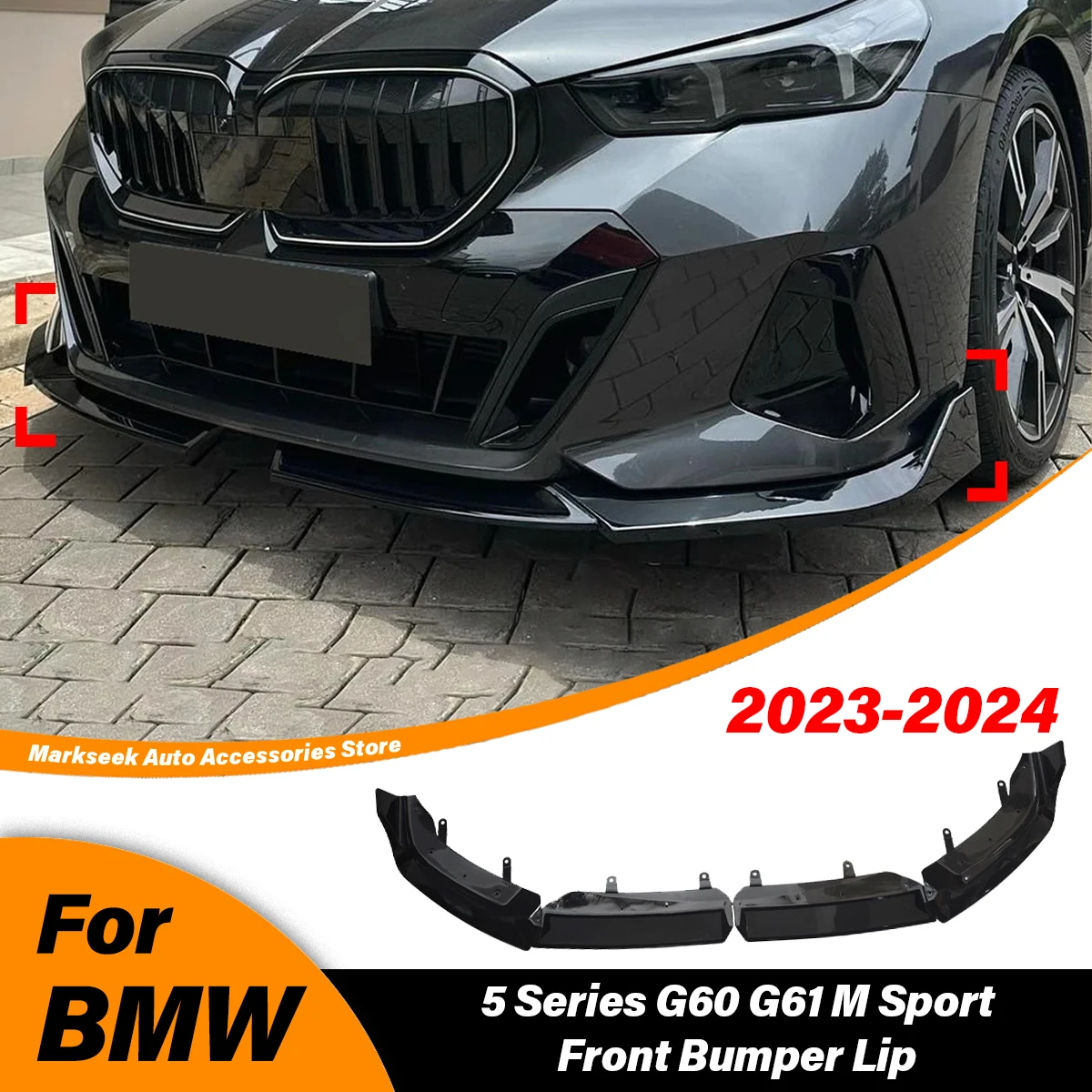 

For Bmw 5 Series G60 G61 M Sport 2023 2024 MP Style Front Bumper Shovel Lip Splitter Spoiler Guard Protection Exterior BodyKits
