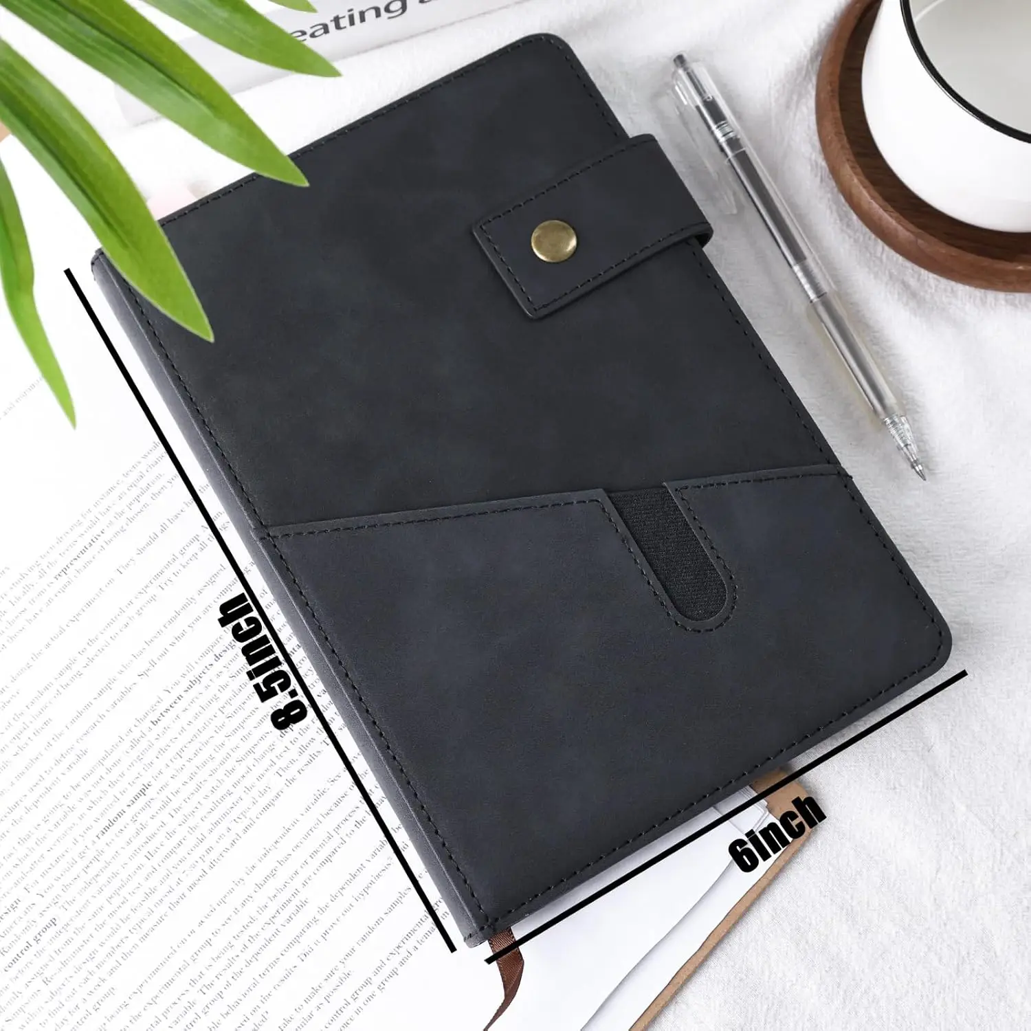 A5 Lined Journal with Buckle, Leather Hardcover Journal Notebook Ruled Executive Notebook Diary  100 Sheets/200 Pages