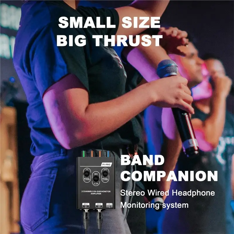 A99E-P1 PRO Type-C Multi-Functional Mixer Dual Channel Stereo In-Ear Personal Monitoring Headphone Amplifier