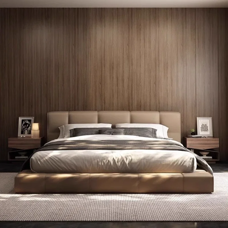 Leather Romantic Bed Luxury Adult Bedroom High Quality Princess Bed Italian Minimalist Letto Matrimoniale Unique Furniture