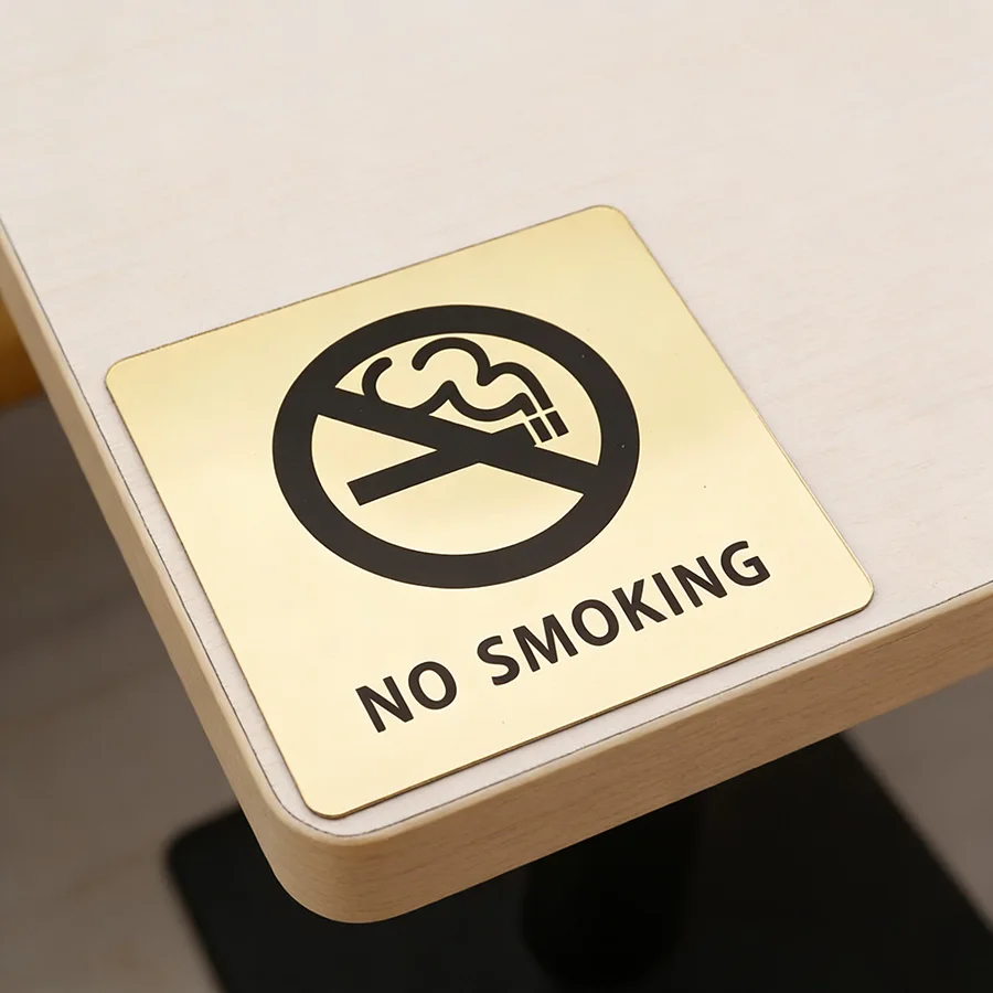 No Smoking Sign Mirror Acrylic Sticker Self Adhesive Warning Logo for Office Home Indoor Public Places Decor