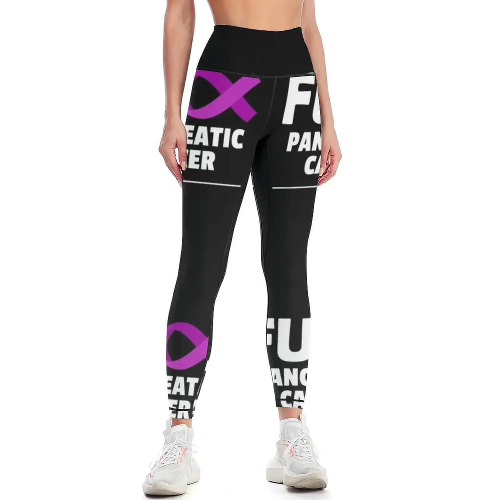 Pancreatic Cancer Awareness Wear Purple Ribbon Leggings Women's sports pants sport pants Women's high waist Womens Leggings