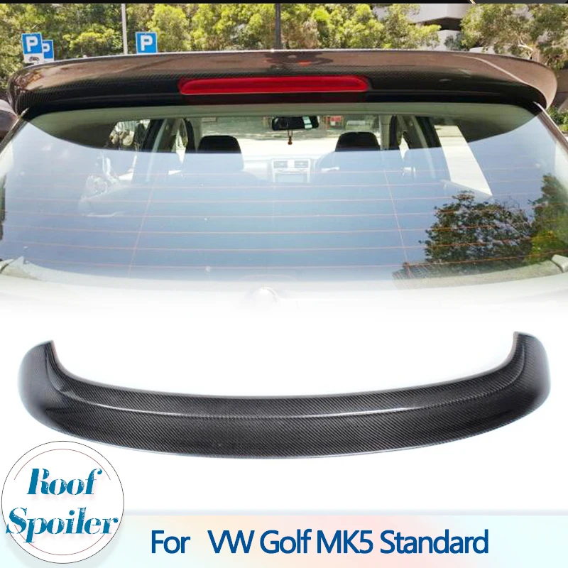 Car Rear Roof Spoiler Wings Lip For VW Golf 5 MK5 Standard 2005-2009 Carbon Fiber Rear Trunk Roof Spoiler Wing Lip FRP