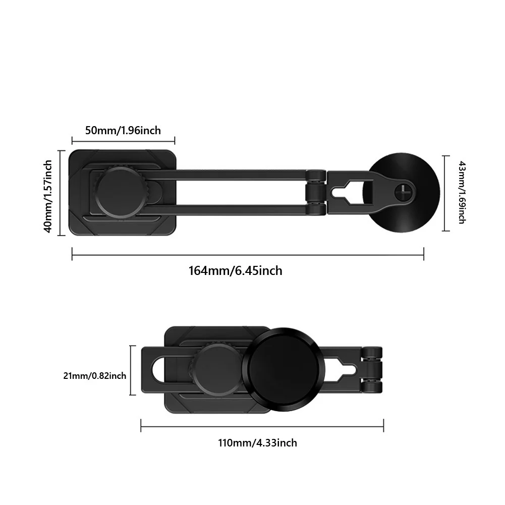 Car Phone Magnetic Bracket Slide Rail Adjustable Foldable Telescopic 360 Degree Rotary Center Control Screen for iPhone 14 13 12