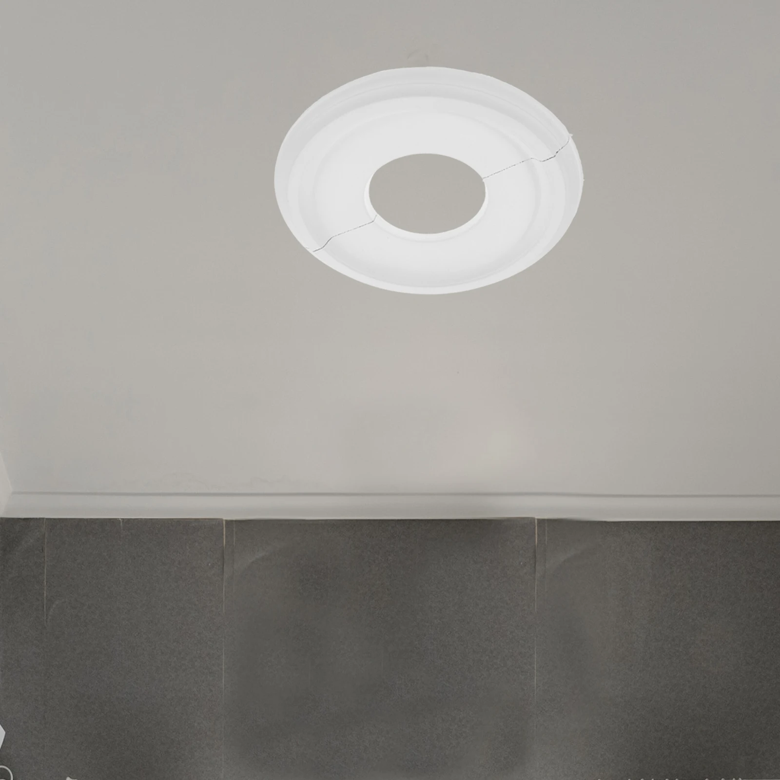 

Ceiling Decorative Cover 9.84x3.8 Inches White Round PU Material Easy Clean Durability Light Fixture Medallion Ceiling Fan