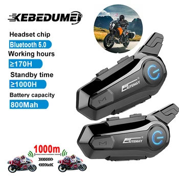1000M zestaw słuchawkowy z domofonem do kasku motocyklowego Bluetooth wodoodporny domofon Moter dla 2 zawodników domofon komunikator