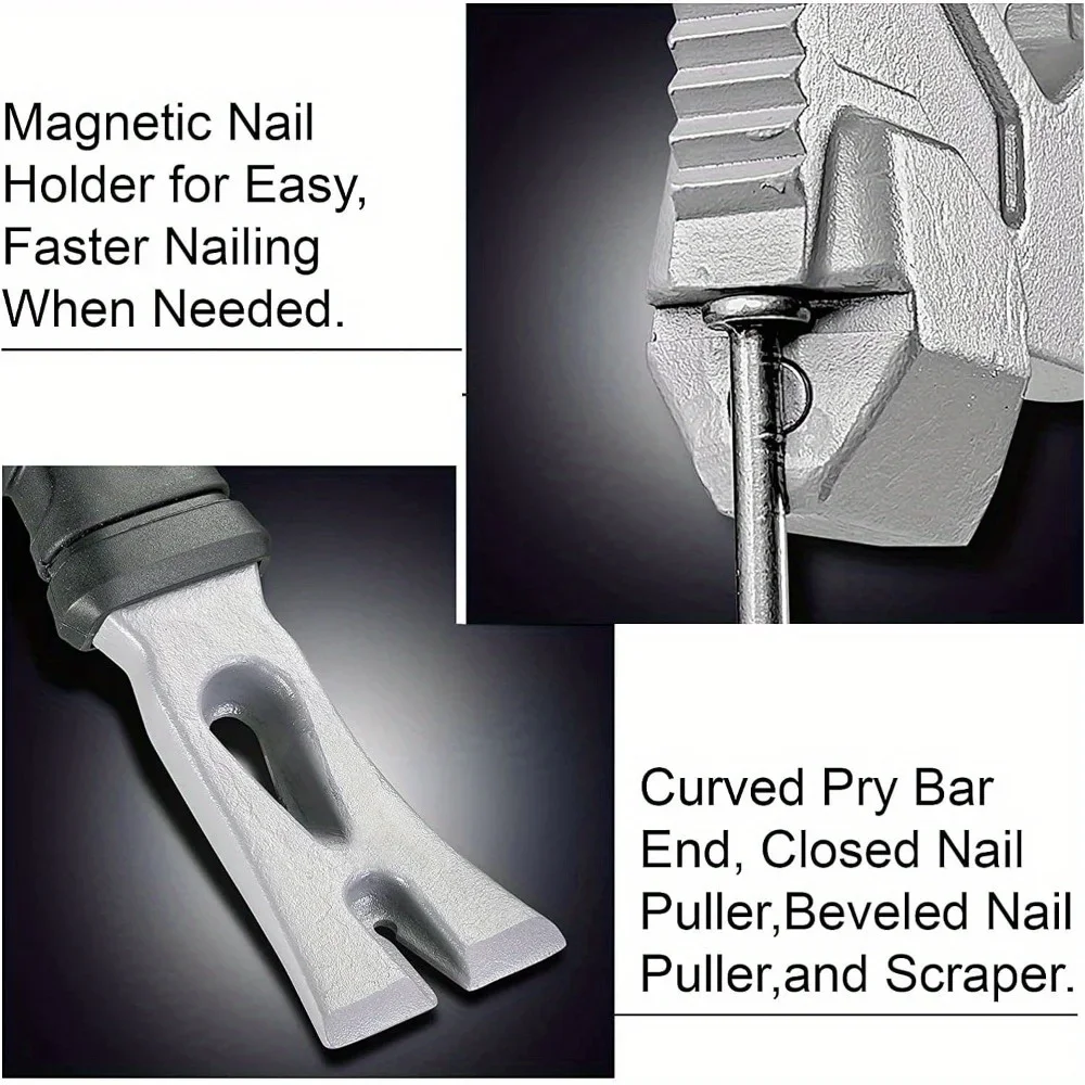 1pc Multi-Functional Demolition Tool, Manganese Steel Pry Bar, Hammer, Nail Puller, Chisel, No Power Required