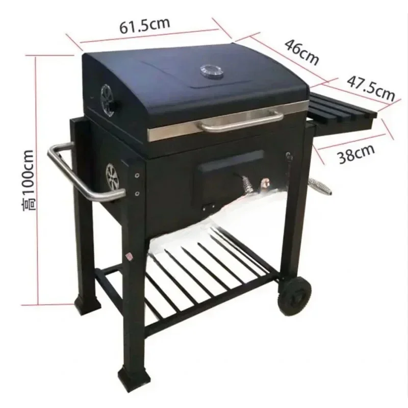Barbecue Stove Household Grill Thickened Large Square Outdoor Charcoal Courtyard BBQ Portable Stove