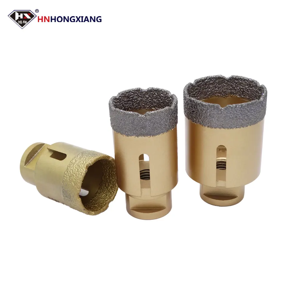 Diamond Brazed Core Dry Drill Bit For Porcelain Tiles Marble Glass Granite Hole Cup Saw Cutter Accessories Cutting