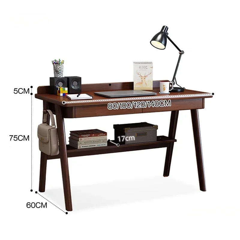 High quality Nordic solid wood computer desk suitable for home bedrooms, student reading desks, small apartments