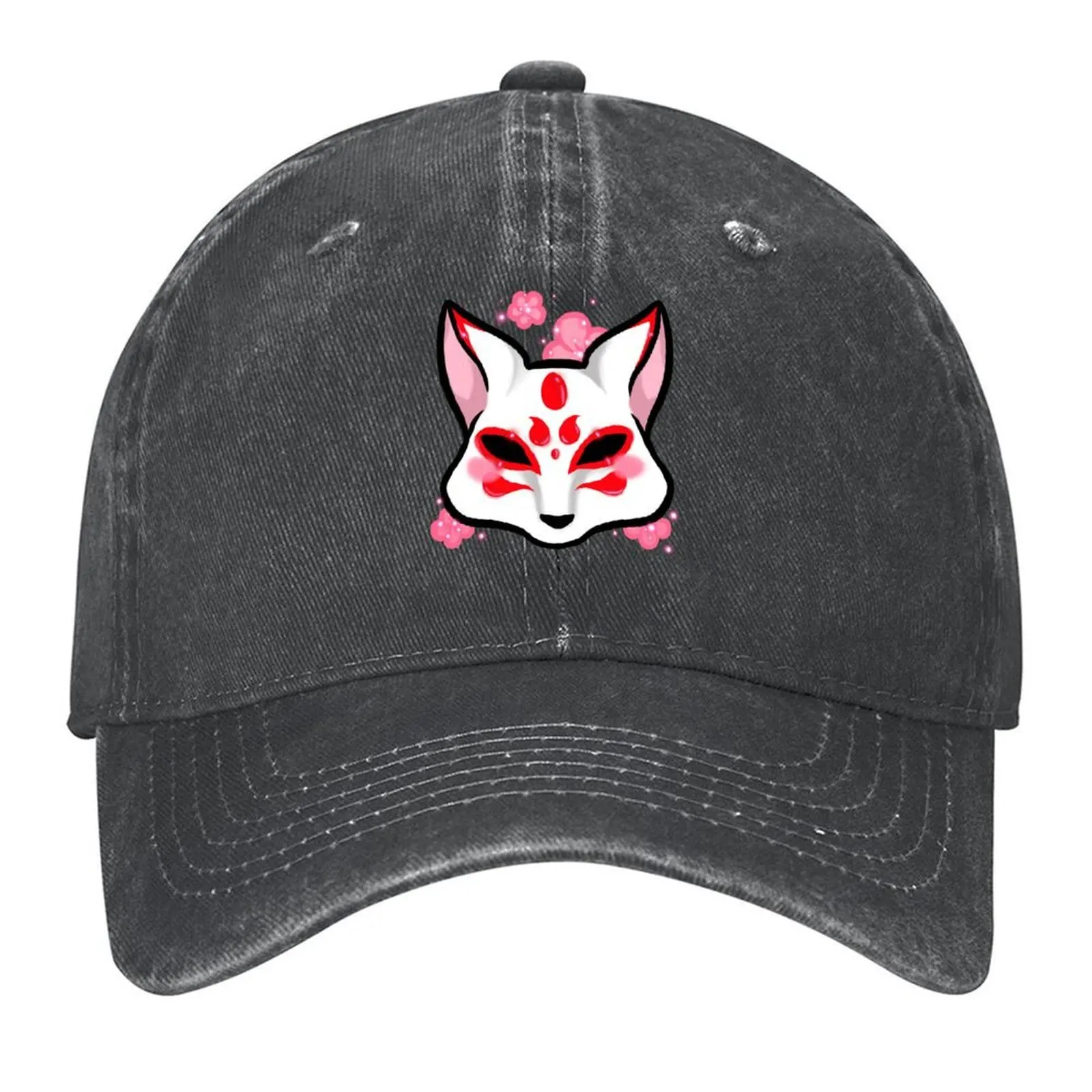

Kawaii Sakura Kitsune Baseball Cap Dropshipping Wild Ball Hat Hat Beach Beach Bag Men Golf Wear Women's
