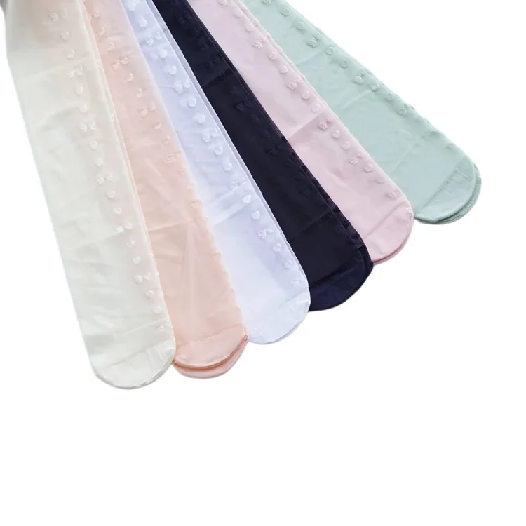 Summer Children Girls Stockings Sheer Silk Ballet Stockings Transparent Pantyhose Candy Color Love Heart Bow Tie Six Color