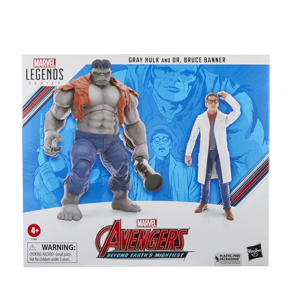 Marvel Legends Series Gray Hulk and Dr. Bruce Banner 2-Pack The Avengers 60Th Anniversary 6 Inch Action Figures with Accessories